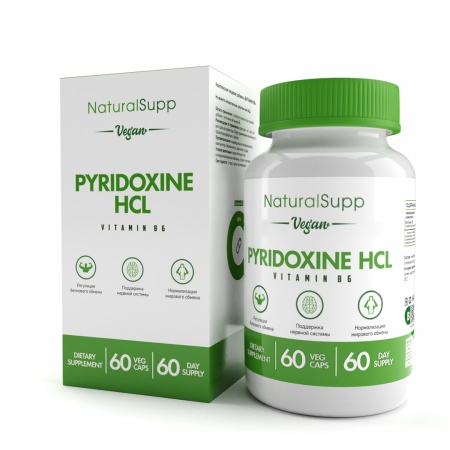 картинка NaturalSupp Vitamin B6 pyridoxine HCL 6 мг 60 капс от магазина Спорт ВСК