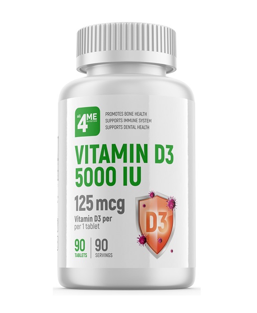 картинка all4ME Vitamin D3 5000 IU 90 таб от магазина Спорт ВСК
