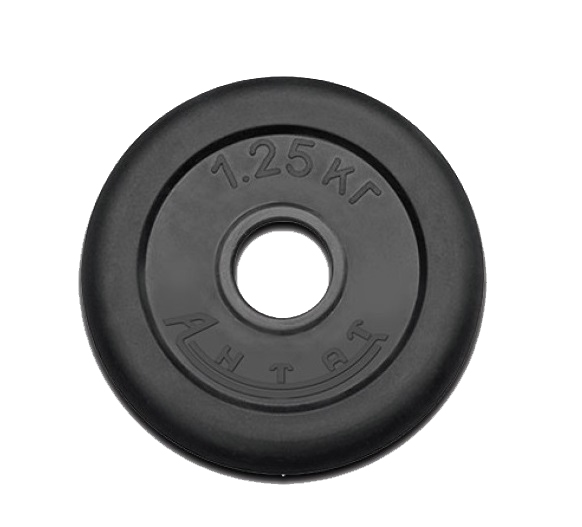 картинка Диск обрезиненный 1,25 кг Антат, 26 мм, чёрный от магазина Спорт ВСК