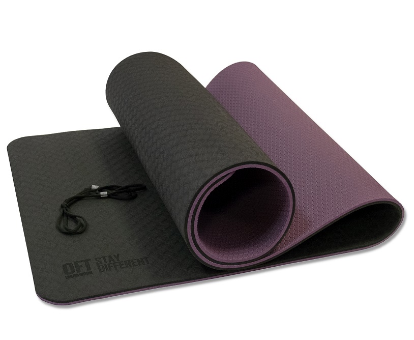 картинка Коврик для йоги 10 мм TPE черно-фиолетовый от магазина Спорт ВСК