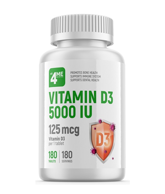 картинка all4ME Vitamin D3 10000 IU 180 таб от магазина Спорт ВСК