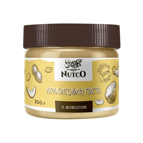 NUTCO Арахисовая паста с кокосом 300 гр