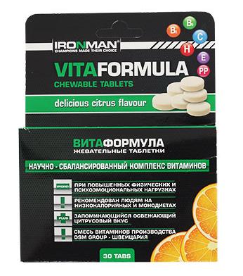 картинка Ironman Жевательные таблетки Вита формула 30 таб от магазина Спорт ВСК