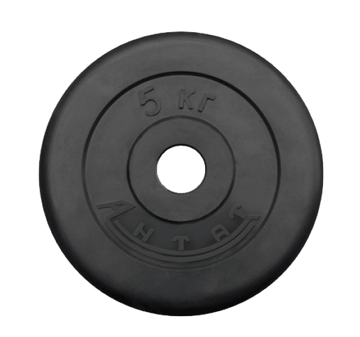картинка Диск обрезиненный 5 кг Антат, 51 мм, чёрный от магазина Спорт ВСК