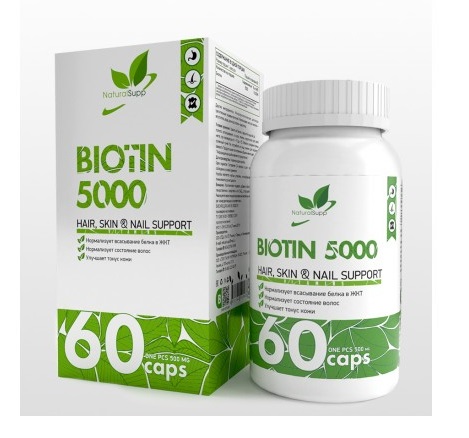 картинка Natrol Biotin 5000 mcg 60 таб от магазина Спорт ВСК
