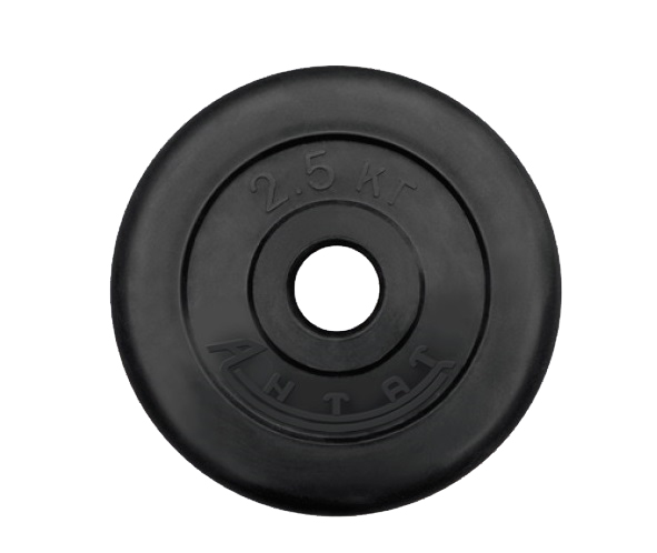 картинка Диск обрезиненный 2,5 кг Антат, 51 мм, чёрный от магазина Спорт ВСК
