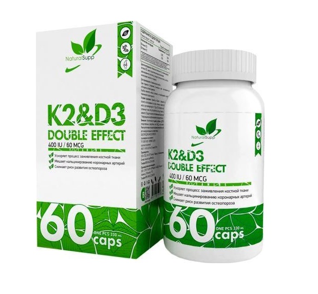 картинка NaturalSupp K2+D3 Double Effect 60 капс от магазина Спорт ВСК